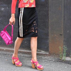 Y2K Vintage CHRISTIAN DIOR Pencil Skirt with Side Panels and Cutouts